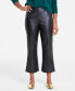 Фото #3 товара Women's Leather Kick-Flare Pants, Created for Macy's