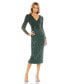 ფოტო #1 პროდუქტის Women's Beaded Lace Long Sleeve Midi Dress