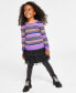 Фото #1 товара Holiday Lane Little Girls Fair Isle Striped Sweater, Created for Macy's