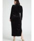 ფოტო #2 პროდუქტის Plus Size Mock Neck Velvet Dress With Slit