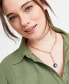 ფოტო #2 პროდუქტის Gold-Tone Enamel Pendant Necklace, 17-1/2" + 2" extender, Created for Macy's