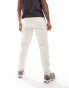 ASOS DESIGN tapered fit carpenter style jeans in ecru - BEIGE