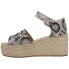 Фото #3 товара COCONUTS by Matisse Flirty Snake Print Espadrille Wedge Womens Black, Grey Casu