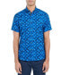 ფოტო #1 პროდუქტის Men's Slim-Fit Performance Stretch Abstract Starburst Short-Sleeve Button-Down Shirt