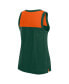 Women's Green Miami Hurricanes Crosley Colorblock Tank Top