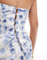 ASOS DESIGN satin bandeau top co-ord in floral print