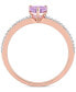 ფოტო #4 პროდუქტის Pink Amethyst (3/8 ct. t.w.) & Diamond (1/10 ct. t.w.) Heart Promise Ring in 10k Rose Gold