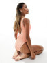 River Island textured swimsuit in coral