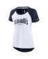 Women's White, Heather Scarlet Seattle Seahawks Back Slit Lightweight Fashion T-shirt