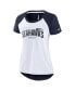 ფოტო #2 პროდუქტის Women's White, Heather Scarlet Seattle Seahawks Back Slit Lightweight Fashion T-shirt