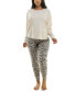 ფოტო #5 პროდუქტის Women's Printed 2-Pc. Long-Sleeve Pajama Set