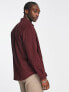 ASOS DESIGN boxy oversized shirt in textured cord in berry