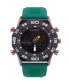 ფოტო #1 პროდუქტის Men's Analog-Digital Green Silicone Strap Watch 46mm