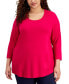 Фото #1 товара Plus Size Scoopneck Top, Created for Macy's