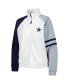 Фото #3 товара Women's White Dallas Cowboys Curve Ball Raglan Full-Zip Track Jacket