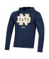 Men's Navy Notre Dame Fighting Irish School Logo Raglan Long Sleeve Hoodie Performance T-shirt