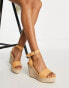 Glamorous – Espadrille-Sandalen in Camel mit Keilabsatz