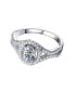 ფოტო #3 პროდუქტის Sterling Silver Mounted Cubic Zirconia Solitaire with Halo Ring