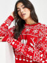 Threadbare Christmas cropped jumper in red