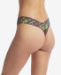 Printed Signature Lace Low Rise Thong Underwear