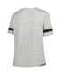 ფოტო #2 პროდუქტის Women's Heather Gray New York Jets Plus Size Lace-Up V-Neck T-shirt
