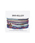 ფოტო #1 პროდუქტის Sage color block beaded 10 strand stretch bracelets dark red + white