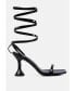 Women's Lewk Strappy Tie Up Spool Heel Sandals