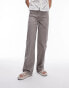 Topshop Tall low rise washed straight leg trouser in taupe