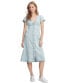 Women's Short-Sleeve Button-Up Denim Midi Dress Голубой, XS - фото #1