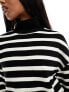 Фото #7 товара NA-kd nigh neck striped jumper in black and white