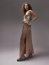 Фото #1 товара Topshop ruffle peplum maxi dress in blush - LPINK