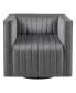 Sikora 32" Wide Fabric Channel Tufted Swivel Armchair