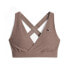 Фото #1 товара Puma Yogini Mid Impact Crossover Sports Bra Womens Brown Casual 52326095