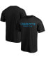 ფოტო #2 პროდუქტის Men's Black Charlotte FC Wordmark T-shirt