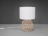 LED Tischlampe Rattan Stoff Boho Stil