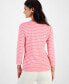 Women's Cotton Striped 3/4-Sleeve Top