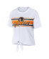 Фото #2 товара Women's White Tennessee Volunteers Striped Front Knot Cropped T-shirt