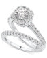 ფოტო #1 პროდუქტის Diamond Halo Bridal Set (1-1/2 ct. t.w.) in 14k White Gold