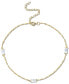 ფოტო #1 პროდუქტის Cubic Zirconia Station Mirror Link Ankle Bracelet in 18k Gold-Plated Sterling Silver, Created for Macy's