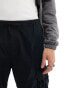 Jack & Jones wide fit ripstock cargo trouser in black