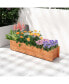 Фото #2 товара Цветочная клумба из дерева Costway rectangular Planter Box с 2 отверстиями для воды