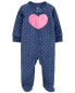 Фото #2 товара Baby Heart Fleece Zip-Up Footie Sleep & Play Pajamas 9M
