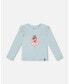 Фото #1 товара Big Girls Organic Cotton T-Shirt With Frill Light Blue