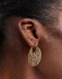 Фото #1 товара Accessorize hammered hoop earrings in gold