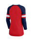 ფოტო #3 პროდუქტის Women's Red, Navy New England Patriots Arch Raglan 3/4-Sleeve Notch Neck T-shirt