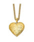 Chisel polished Yellow IP-plated Heart Locket on a Curb Chain Necklace