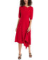 Teri Jon By Rickie Freeman Asymmetrical Midi Dress Women's