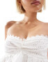 Labelrail x Olivia Grace Herring broderie bandeau smock top in white