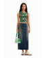 ფოტო #1 პროდუქტის Women's Denim midi skirt