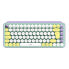 Фото #1 товара Logitech POP Keys Wireless Mechanical Keyboard With Emoji Keys - Mini - Bluetooth - Mechanical - QWERTY - Mint colour